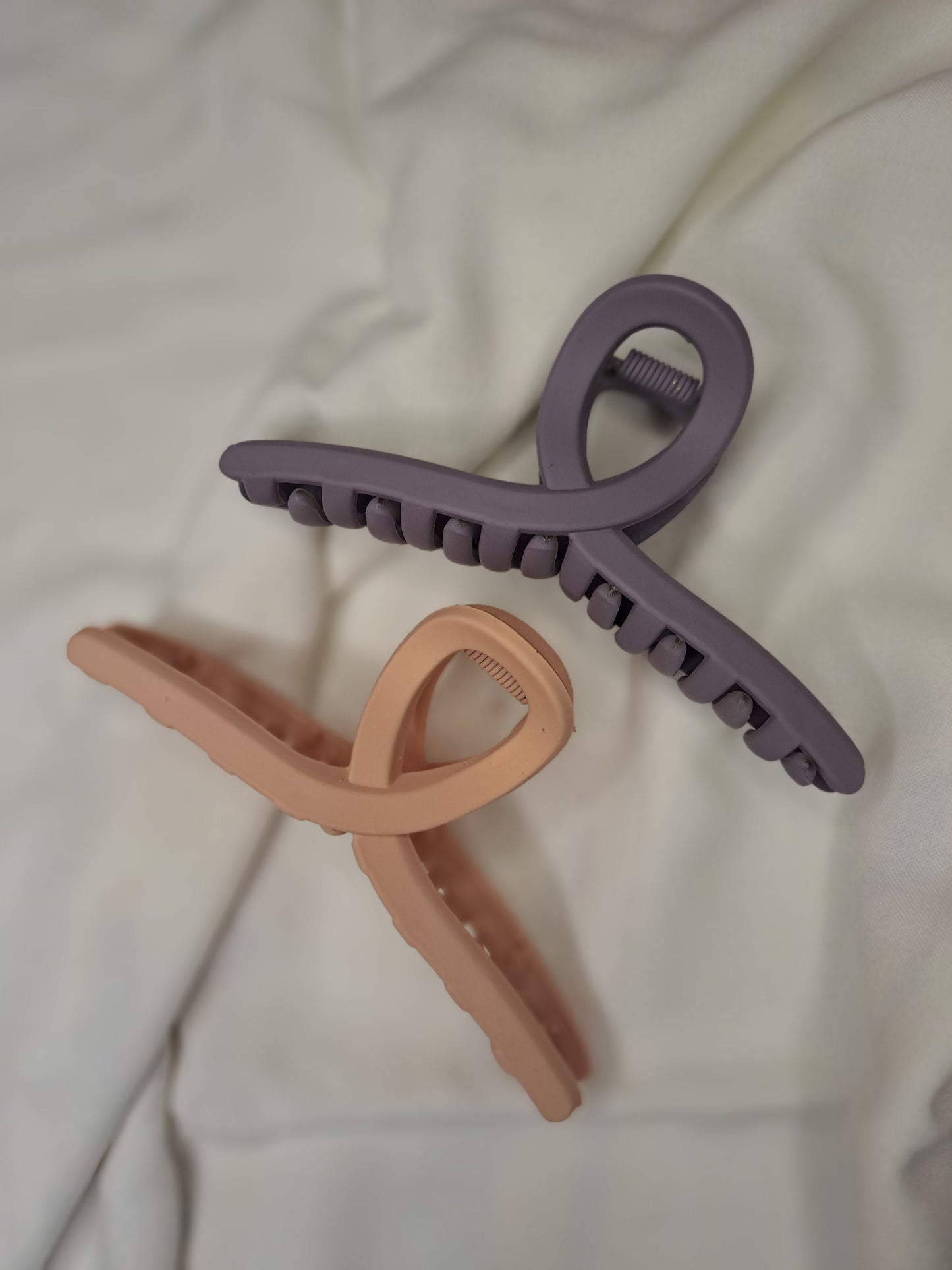 Mauve Matte Ribbon Claw Clip